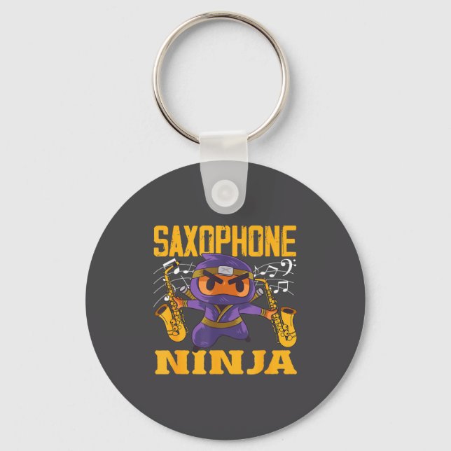 Llavero Ninja Saxophone Saxophonist Present (Anverso)