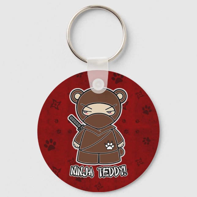 Llavero ¡Ninja Teddy! En Red Keychain (Anverso)