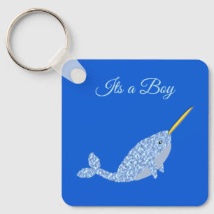 Llavero Niño azul lindo Narwhal papá será Personalizado