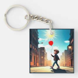 LLAVERO " NIÑO CAMINANDO HACIA EL SOL "