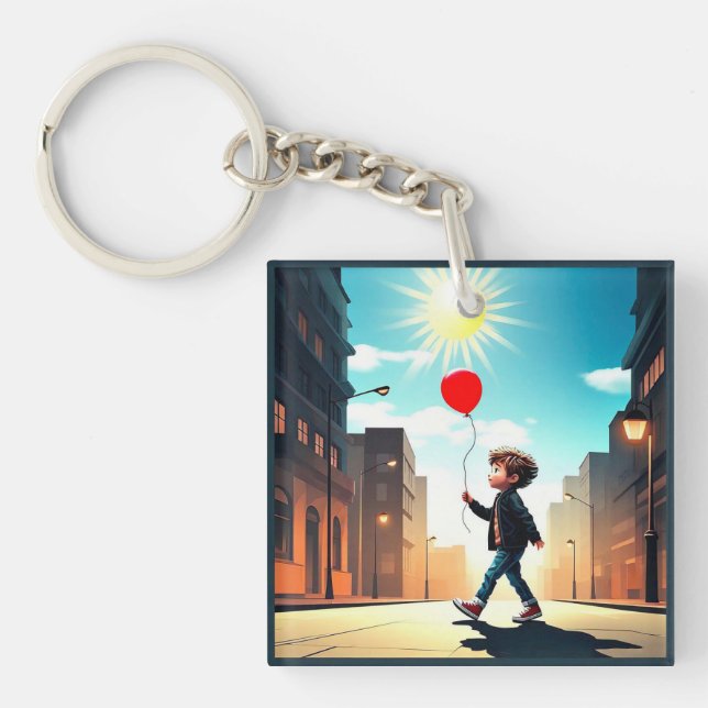 LLAVERO " NIÑO CAMINANDO HACIA EL SOL " (Frente)