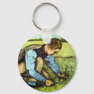 Llavero Niño cortando hierba con esquila por Vincent van G