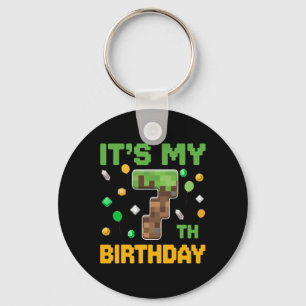 Llavero Niño de cumpleaños es mi miembro de púxel de 7 año