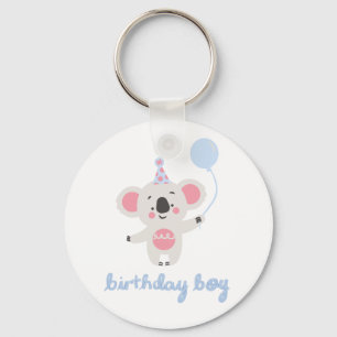 Llavero Niño De Cumpleaños Teddy Oso Con Un Globo