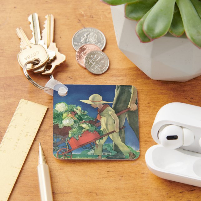 Llavero Niño de época, jardín orgánico; Jardín de la Victo (Escritorio )