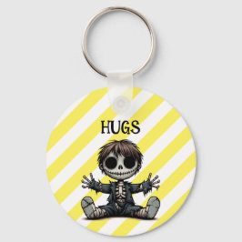 Llavero niño esqueleto incrédulo dando abrazos a arte de g