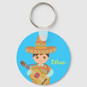 Llavero Niño lindo Sombrero Mexicano Guitarra Fiesta