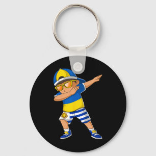 Llavero Niño medio ucraniano uruguayo bandera de Ucrania U