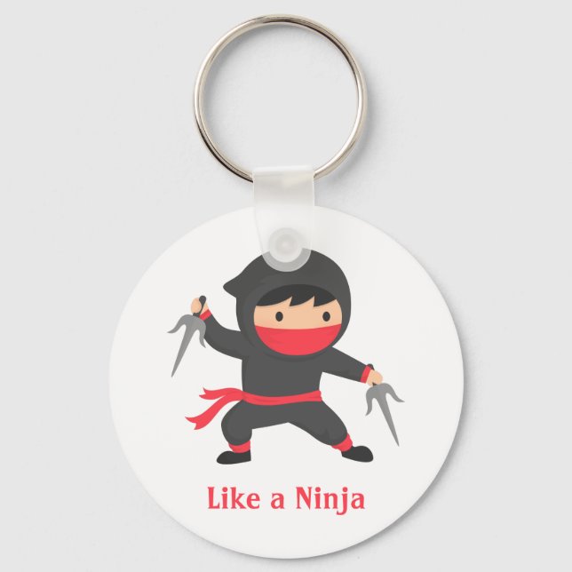 Llavero Niño Ninja lindo con armas chiitas para niños (Anverso)