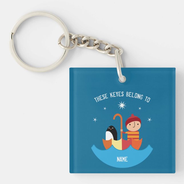 Llavero Niño Perdido Y Encontrado Amistad Metalizado Lunch (Frente)