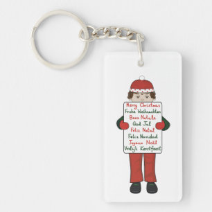 Llavero Niño personalizado con Rótulo de Saludos de Navida
