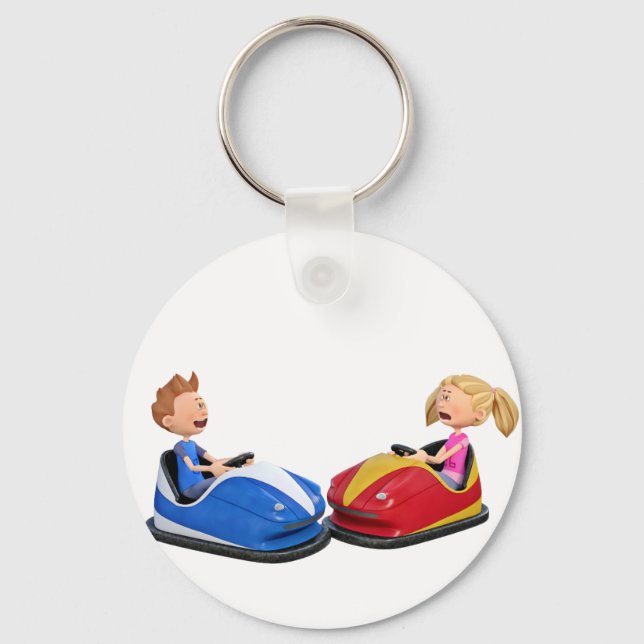 Llavero Niño personalizado y chica en coches Parachoque (Anverso)