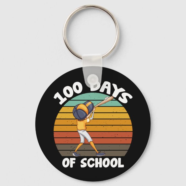 Llavero Niños 100 días de escolares 100 días de béisbol (Anverso)