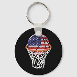 Llavero Niños 4 de julio Baloncesto EEUU Bandera Niños Jóv