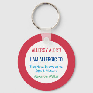 Llavero Niños Alertan Alergia Alérgica Personalizada A