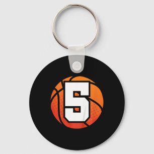 Llavero Niños Baloncesto Cumpleaños 5 Número Cinco Años B