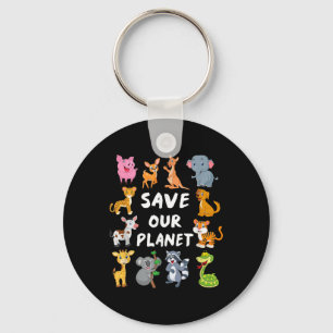Llavero Niños Camisas Medioambientales Con Animales Cubier