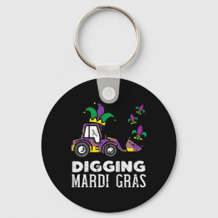 Llavero Niños cavando Mardi Gras Bulldozer Truck Cute Boys