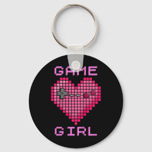 Llavero Niños Chica de videojuegos Retro Gaming Pixel Hear