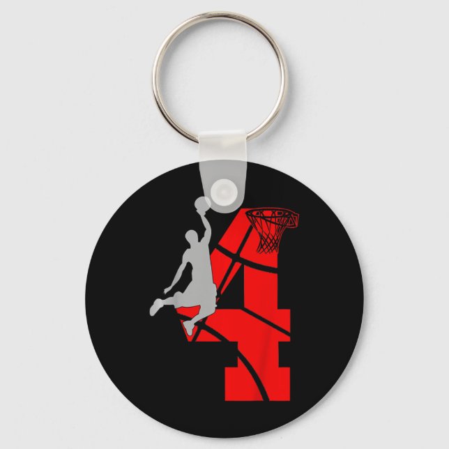 Llavero Niños de 4 años de edad Cuarta fiesta de cumpleaño (Anverso)