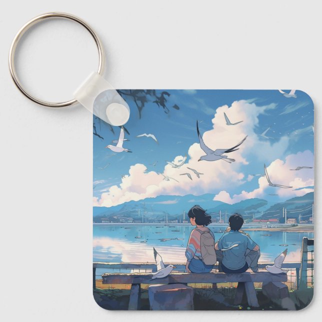 Llavero Niños de la costa: Cadena de claves de serenidad e (Anverso)