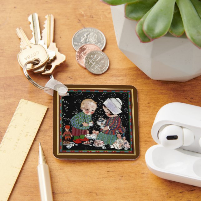 Llavero Niños de la época de la cosecha que tienen un Fies (Escritorio )