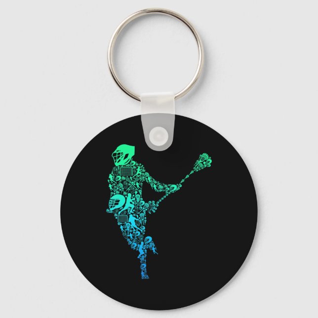 Llavero Niños de los chicos del jugador de Lacrosse (Anverso)