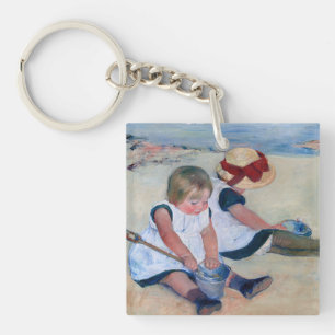 Llavero Niños de Mary Cassatt jugando en la playa 1884