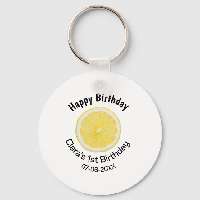 Llavero Niños de primer cumpleaños limón de nacimiento agr (Anverso)