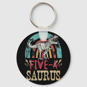 Llavero Niños Dinosaurios de 5 años Cumpleaños 5 T Rex 