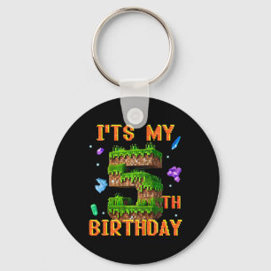 Llavero Niños Es Mi Cumpleaños Número 5 Pixel Gamer Fiesta