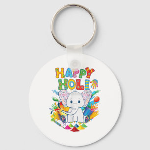 Llavero Niños Feliz Festival Holi India Color Elephant Hin