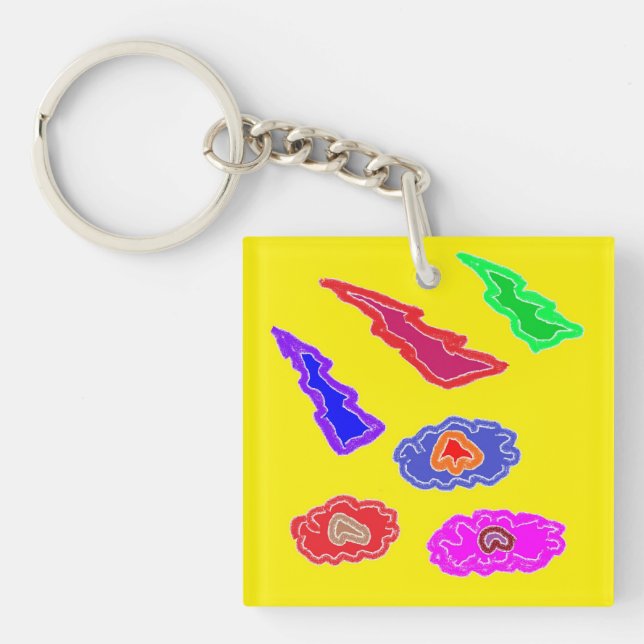 Llavero Niños fiestas de colores más fuertes amarillo colo (Frente)