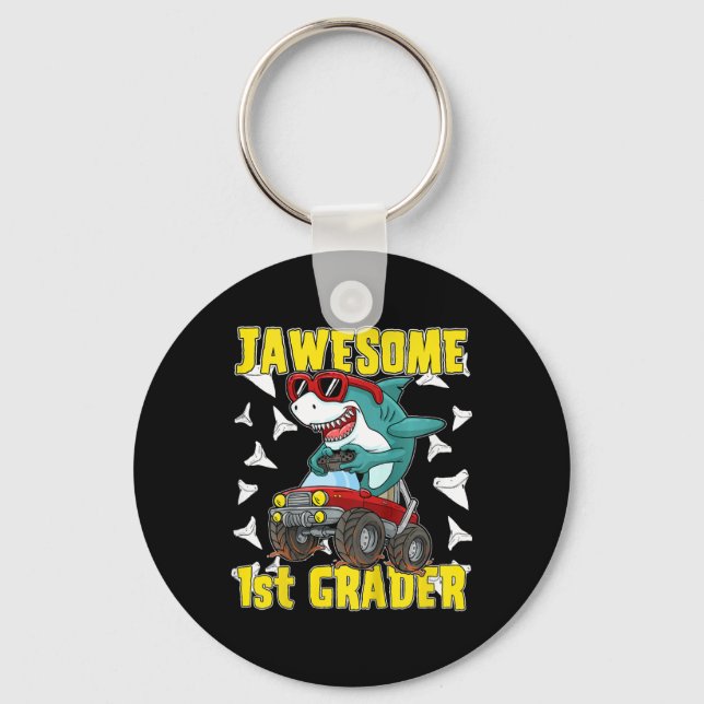 Llavero Niños Monstruo de primer grado Dinosaurio Megalodo (Anverso)