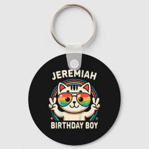 Llavero Niños Nombre Jeremiah Cumpleaños Niño Gato