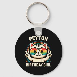 Llavero Niños Nombre Peyton Chica de cumpleaños Gato