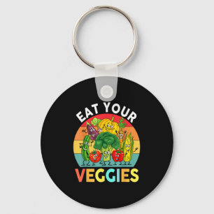 Llavero Niños pequeños de camiseta vegan que comen sus ver