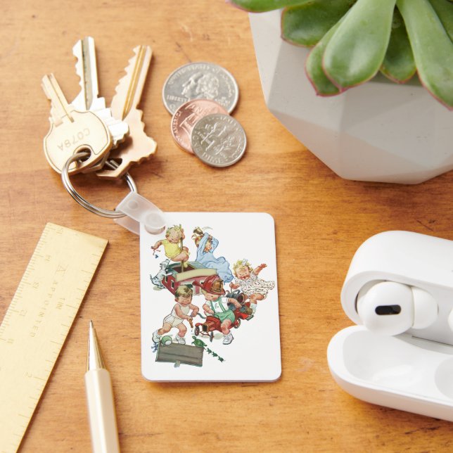 Llavero Niños pequeños de la época jugando con camiones de (Escritorio )