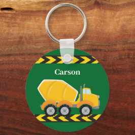 Llavero Niños Personalizados Cemento Verde Mezclador Camió