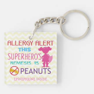 Llavero Niños personalizados de la alergia del cacahuete