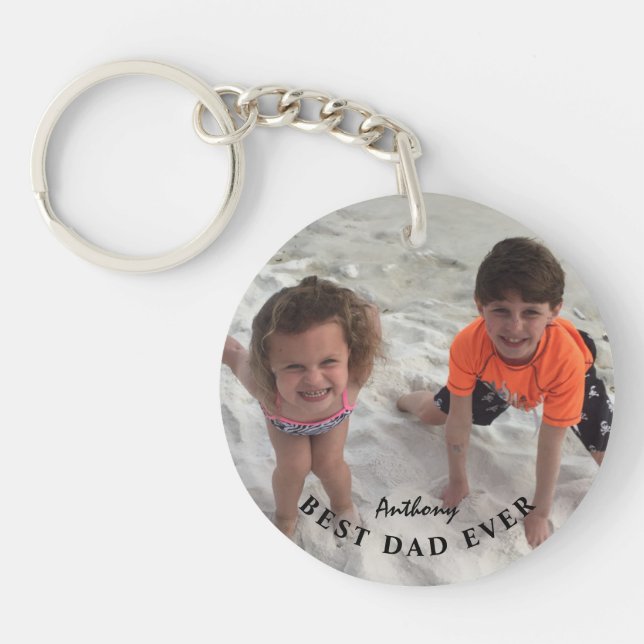 Llavero Niños personalizados Foto Mejor Papá Personalizada (Frente)