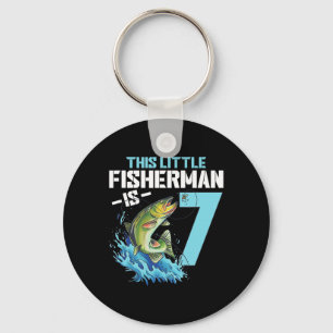Llavero Niños pescando Camisa de Cumpleaños Niño de 7 años