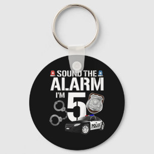 Llavero Niños policía de 5 años oficial de cumpleaños poli