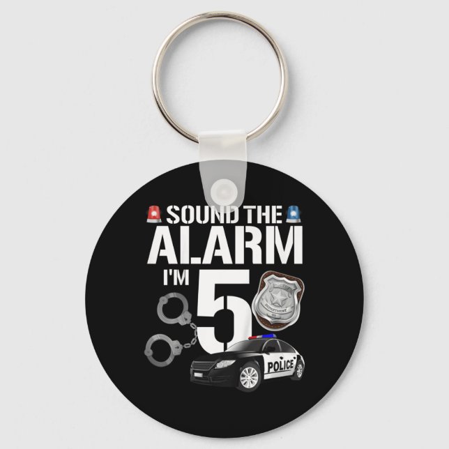 Llavero Niños policía de 5 años oficial de cumpleaños poli (Anverso)