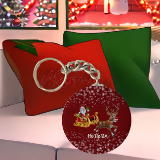 Llavero Niños Santa Navidades Reindeer Sleigh Snowflake Re
