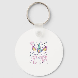 Llavero Niños Unicornio 7 cumpleaños soy 7 años niña uni