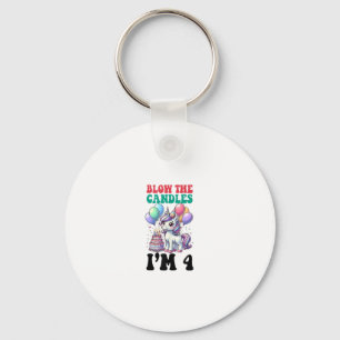 Llavero Niños Unicornio Fiesta de Cumpleaños 4 Años Niño 4
