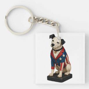 Llavero Nipper RCA Victor Dog Art in American Flag Blazer