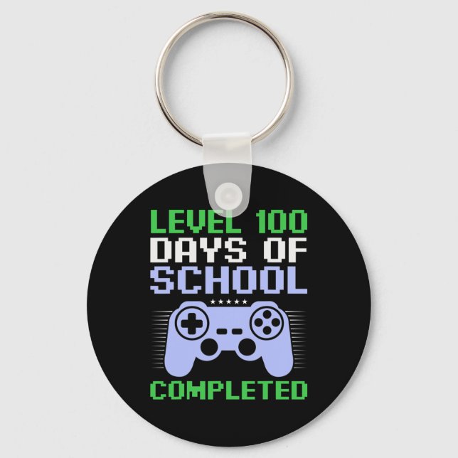 Llavero Nivel 100º Día De Enseñanza Completado Para Niños (Anverso)