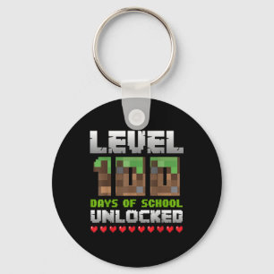 Llavero Nivel 100 Días De Escuela Píxel De Juego Desbloque